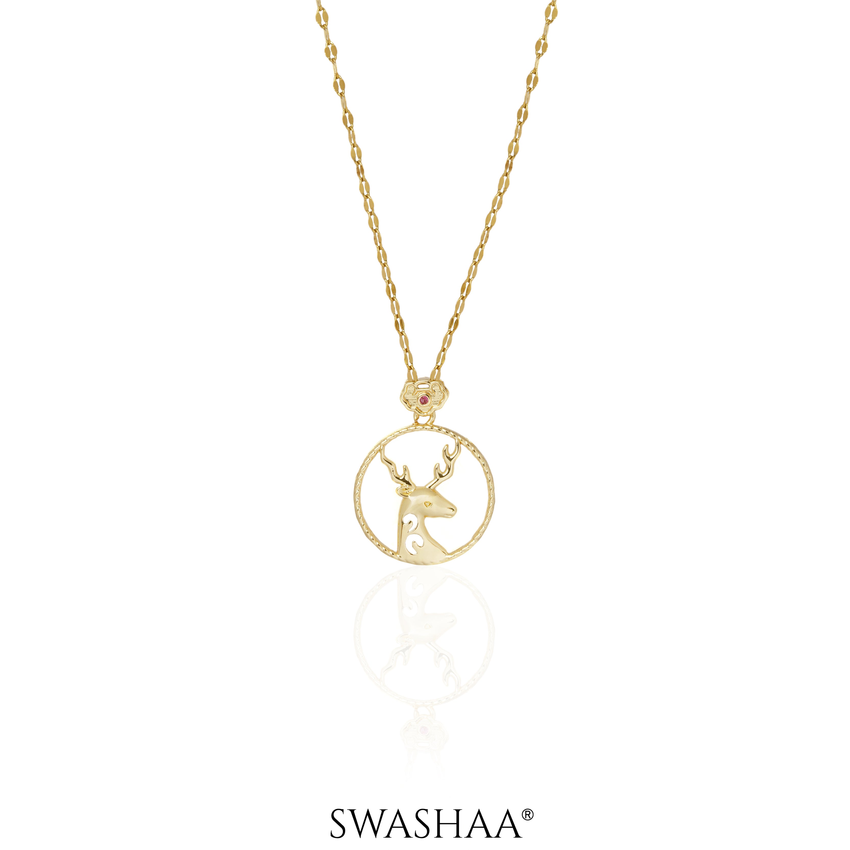 Deer Galaxy 18K Gold Plated Necklace