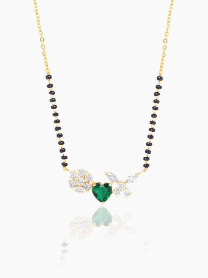 Deesha Emerald Heart 18K Gold Plated Mangalsutra