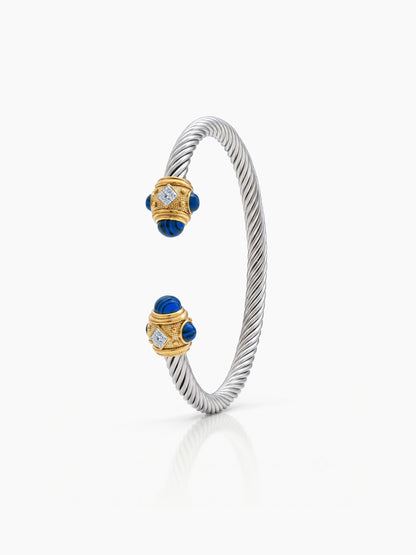 Delilah Blue - Silver  Women's Wired Cuff Solid Bracelet