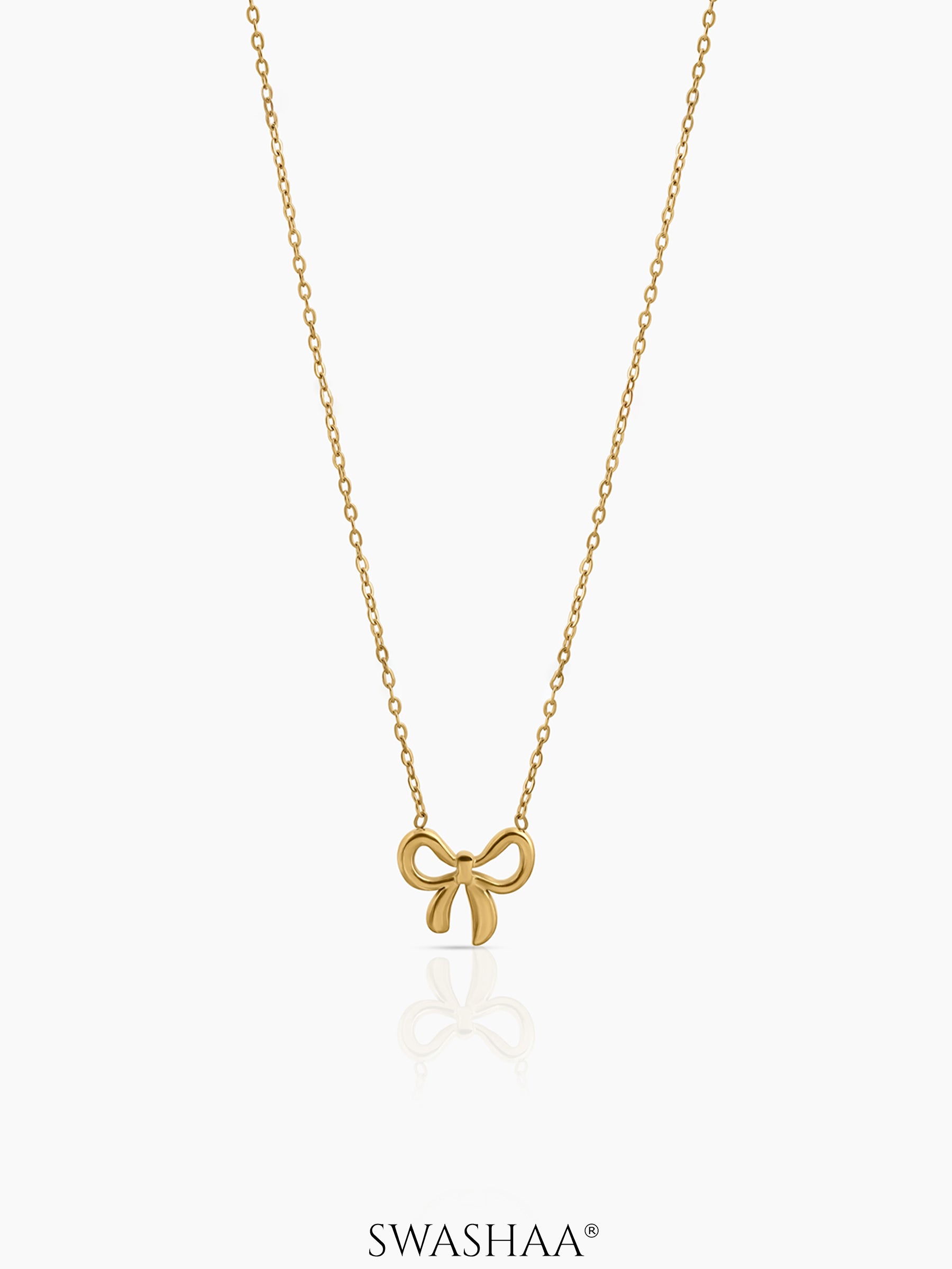Delmira Ribbon bow Necklace - Swashaa