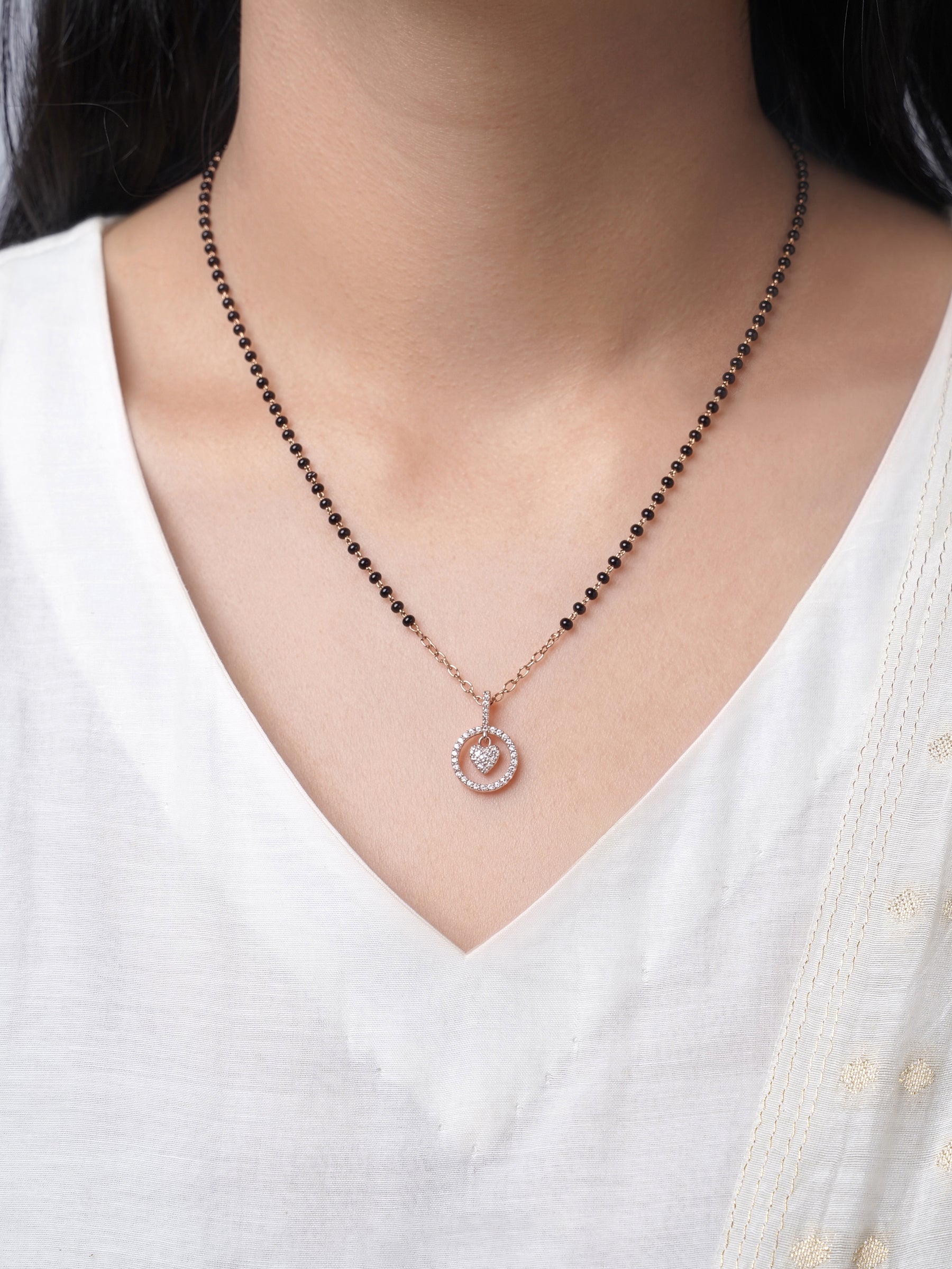 Delora Rosegold Plated Mangalsutra - Swashaa