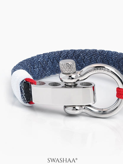 Denim Nautical Men's Braided Rope Bracelet