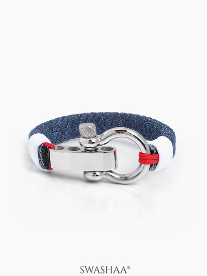 Denim Nautical Men's Braided Rope Bracelet