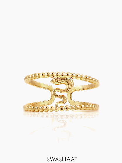 Derry Sleek Serpent Motif 18K Gold Plated Ring