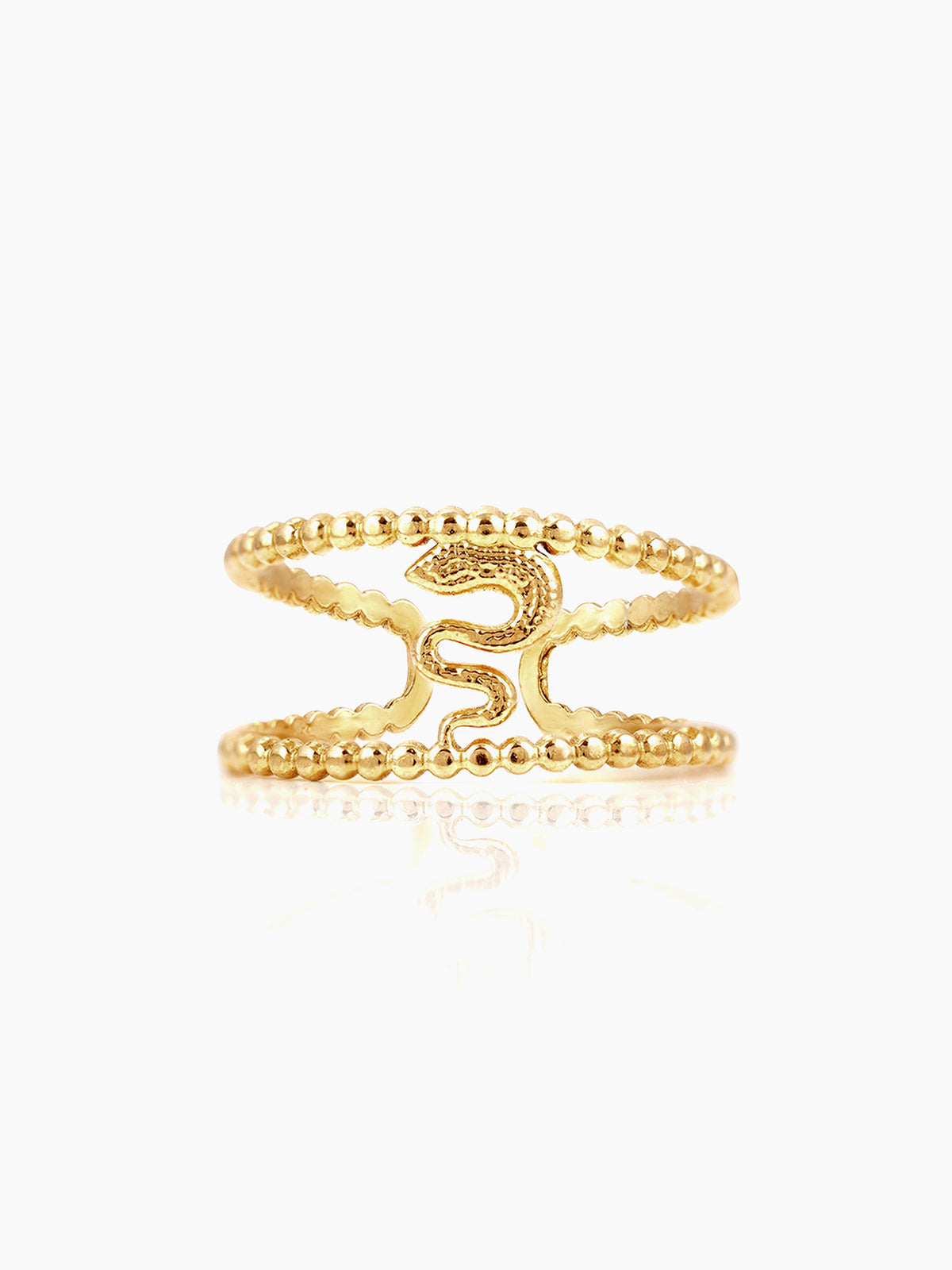 Derry Sleek Serpent Motif 18K Gold Plated Ring