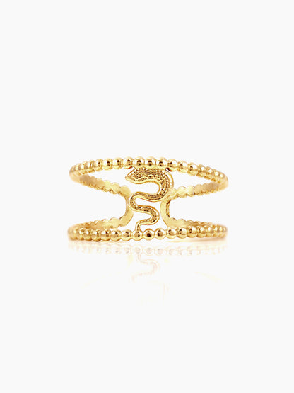 Derry Sleek Serpent Motif 18K Gold Plated Ring