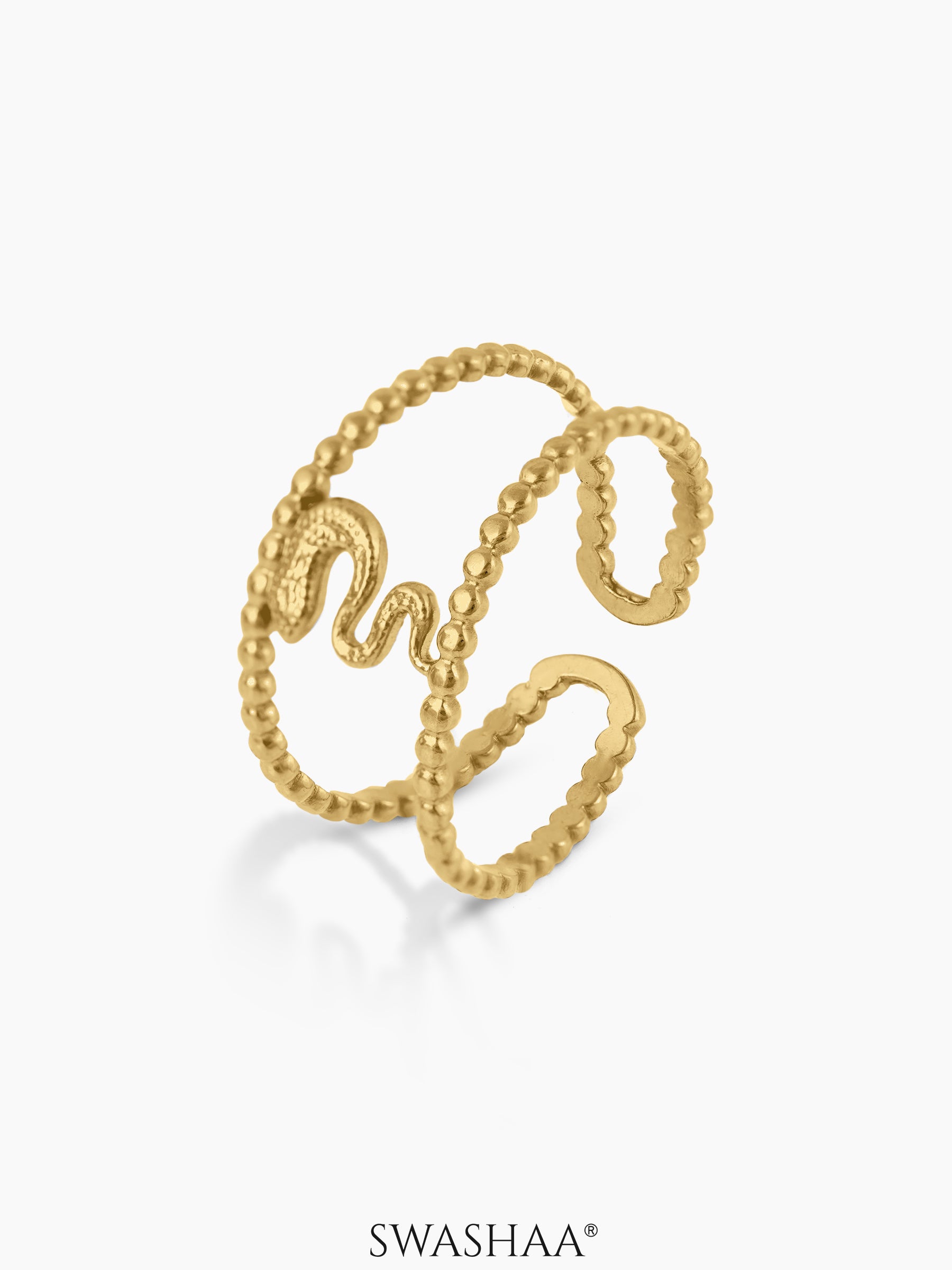 Derry Sleek Serpent Motif 18K Gold Plated Ring
