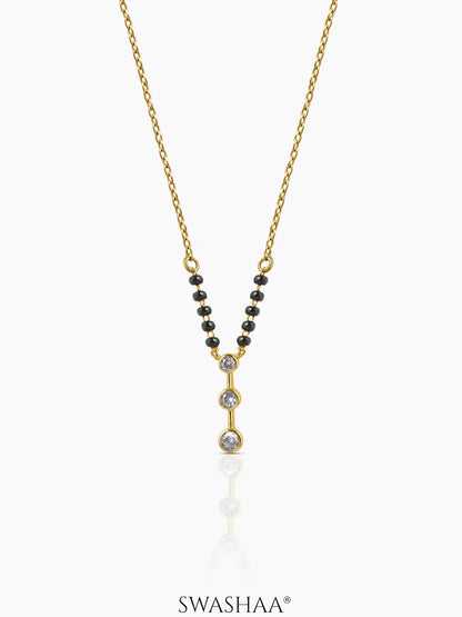 Devika Trio Diamond Drop 18K Gold Plated Mangalsutra