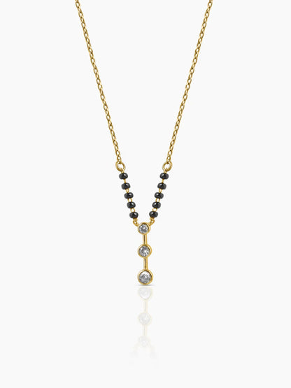Devika Trio Diamond Drop 18K Gold Plated Mangalsutra