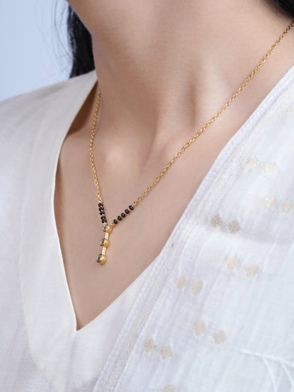 Devika Trio Diamond Drop 18K Gold Plated Mangalsutra