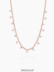 Diamond Star Rosegold Plated Necklace