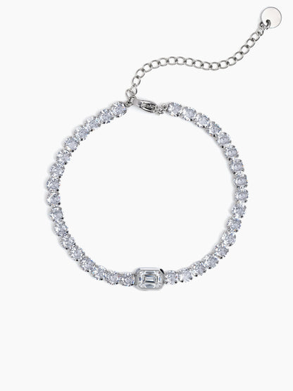 Diamond Tennis White - Silver Rakhi