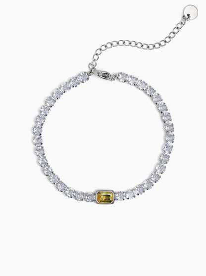 Diamond Tennis Yellow - Silver Rakhi