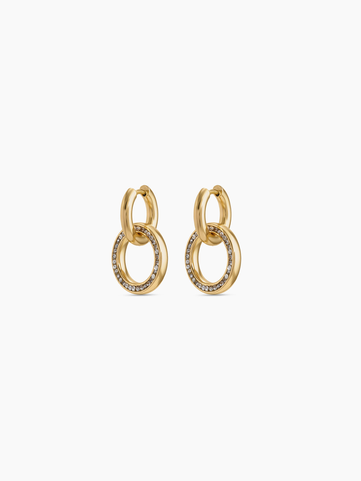 Diantha Diamond Orbit 18K Gold Plated Women's Hoop Earrings