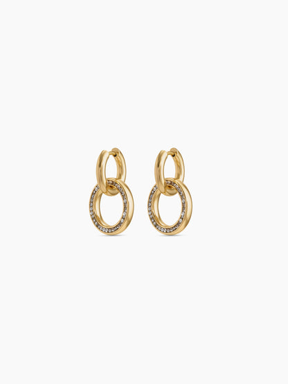 Diantha Diamond Orbit 18K Gold Plated Women's Hoop Earrings