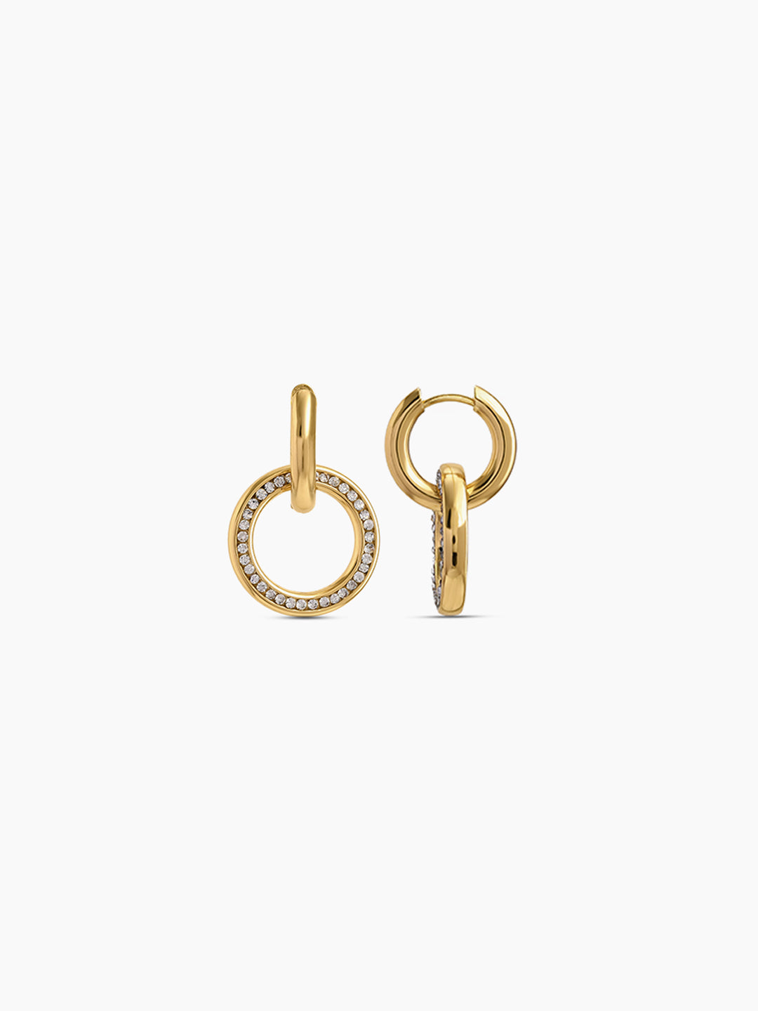 Diantha Diamond Orbit 18K Gold Plated Women's Hoop Earrings