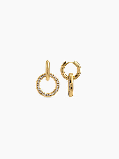 Diantha Diamond Orbit 18K Gold Plated Women's Hoop Earrings