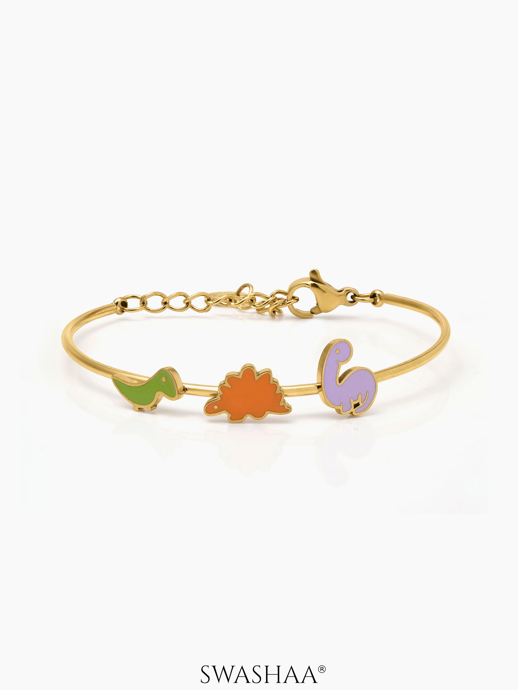 Dino Friends 18K Gold Plated Kid's Kada Bracelet