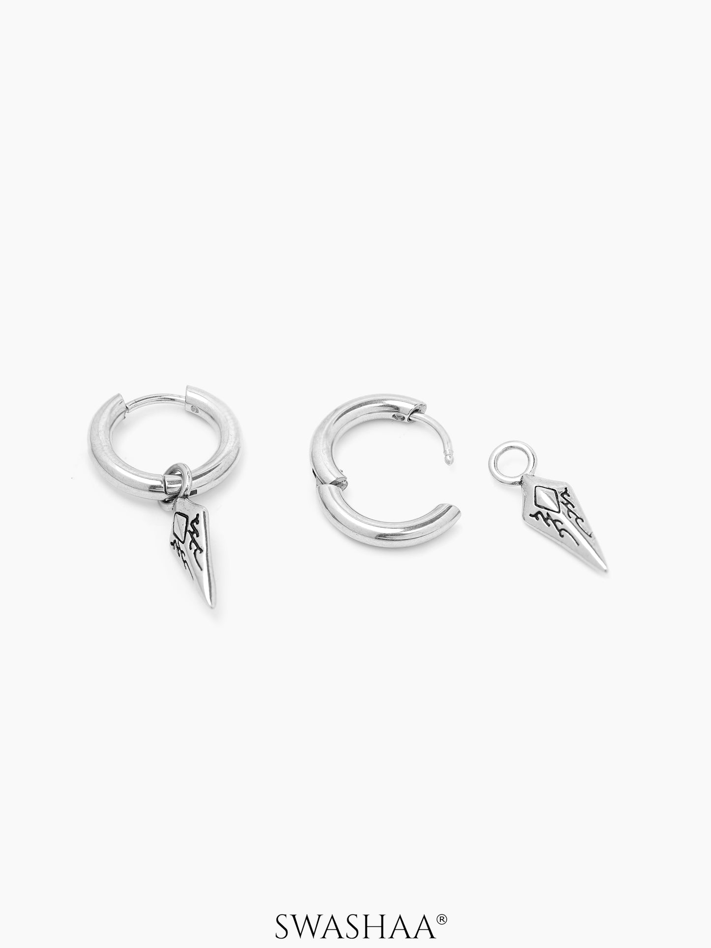 Draven Dagger Dangle Men's Hoop Earrings