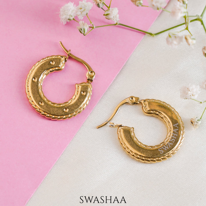 Draw 18K Gold Plated Earrings
