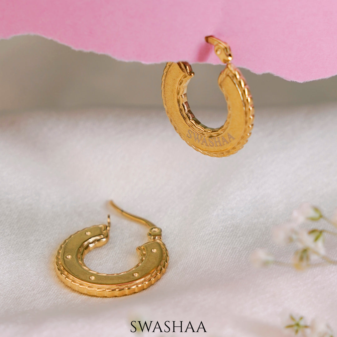 Draw 18K Gold Plated Earrings