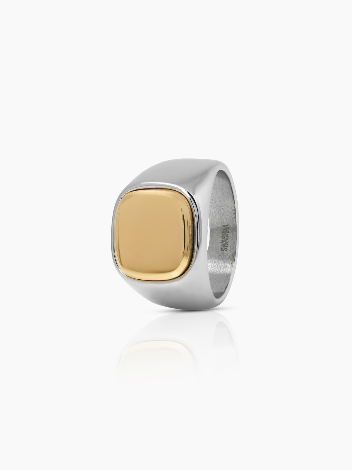 Drax Square Gold Silver Signet Men's Ring