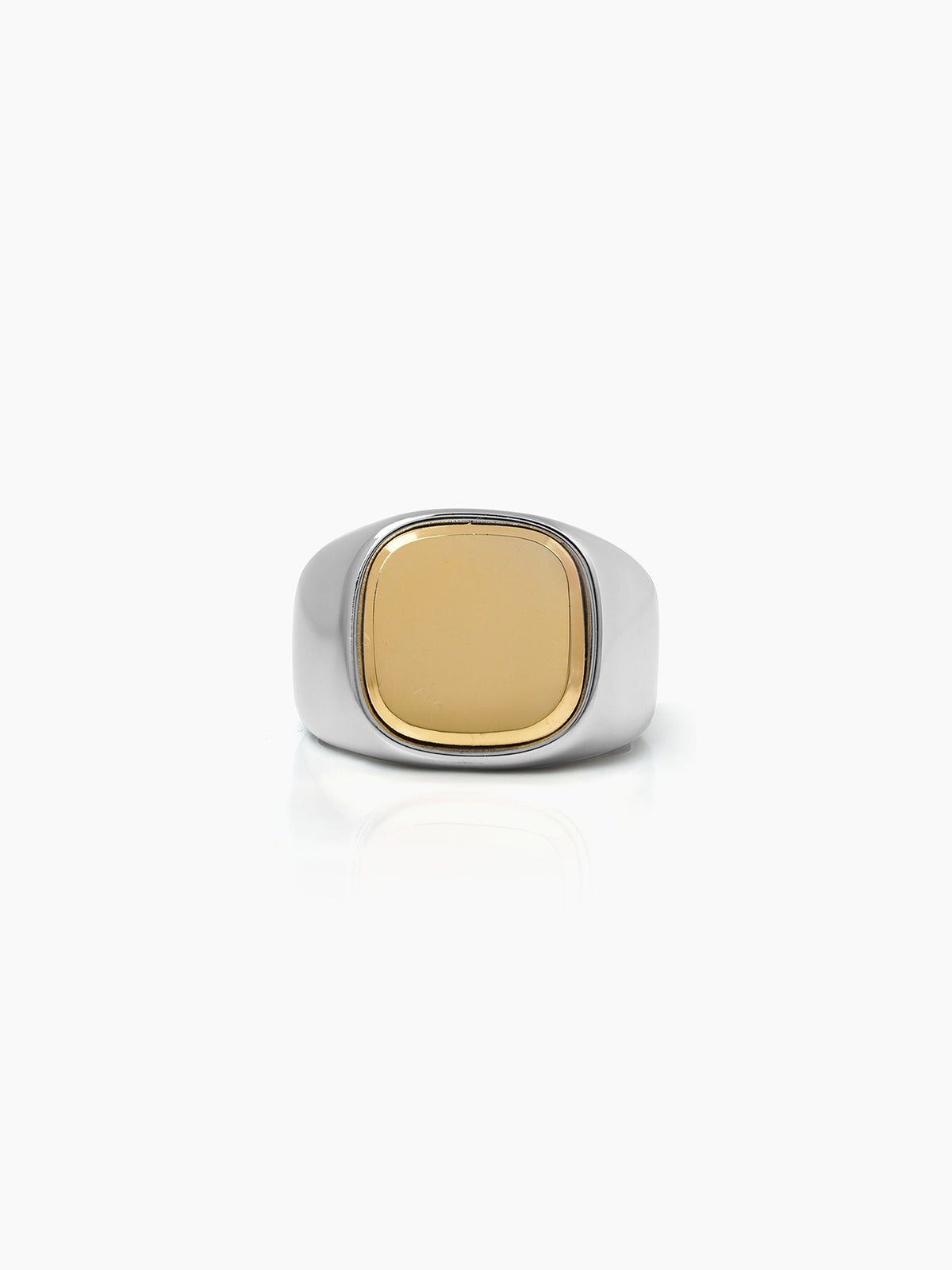 Drax Square Gold Silver Signet Men's Ring