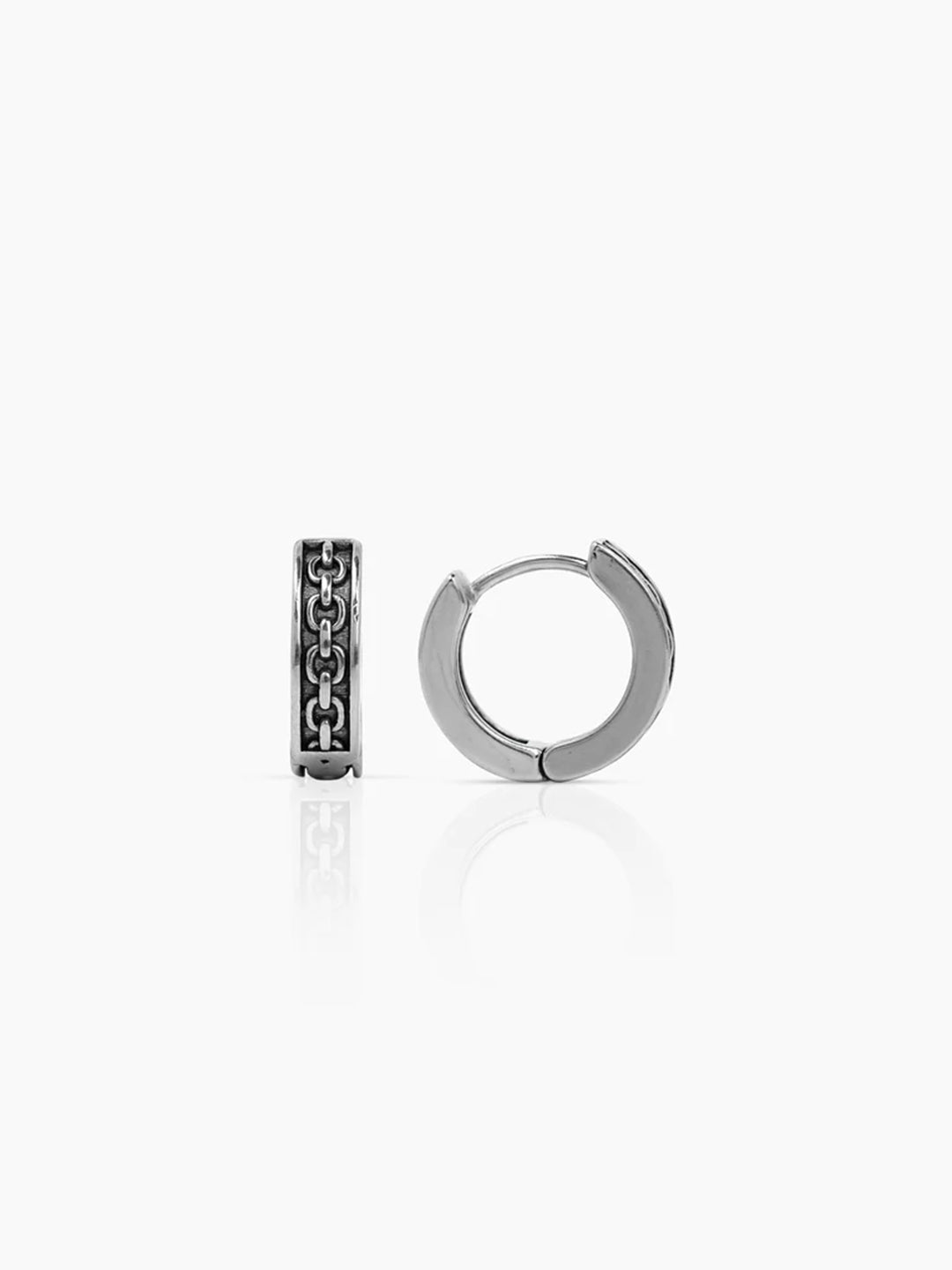Drayden Chainlink Men's Huggies Hoop Earrings
