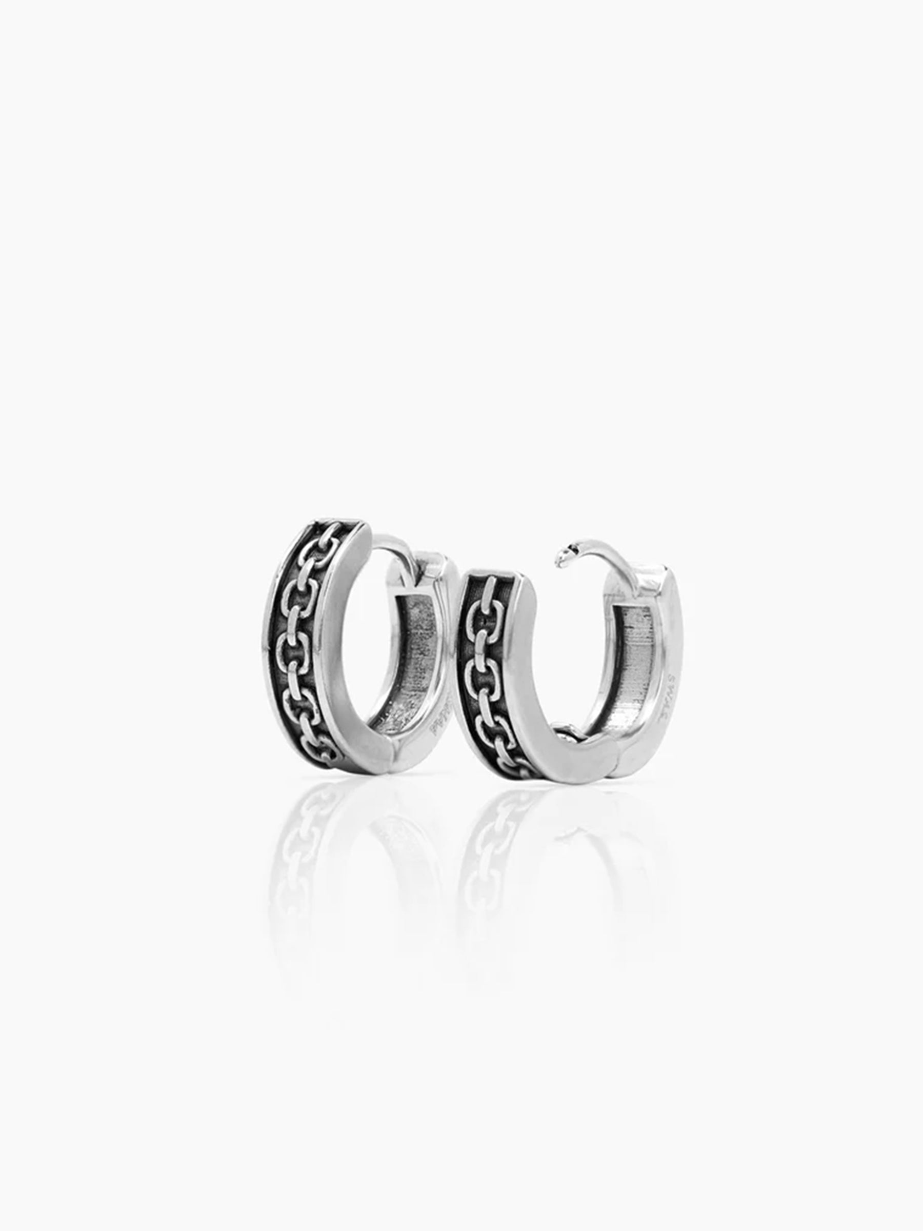 Drayden Chainlink Men's Huggies Hoop Earrings