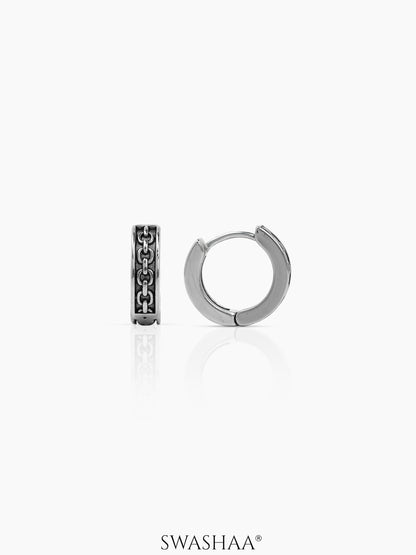 Drayden Chainlink Men's Huggies Hoop Earrings