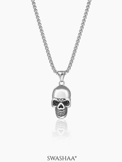 Draz Hollow Skull Silver Men's Chain Pendant