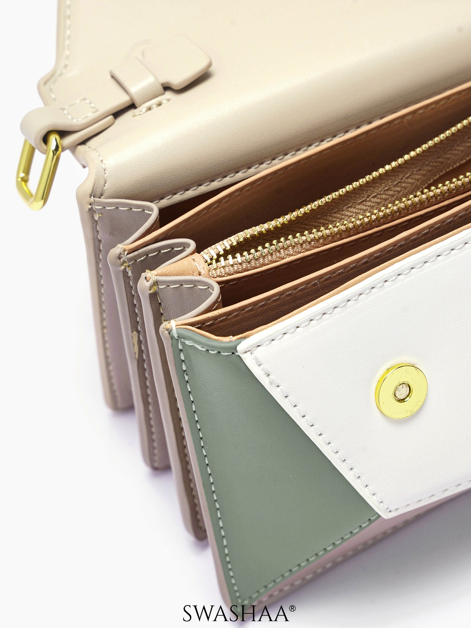 Drea Cream Women's Leather Women's Sling Bag