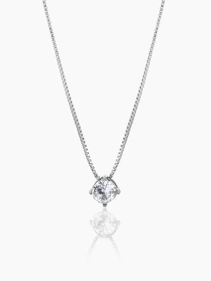 Drevan Solitaire Silver Men's Chain Pendant - Swashaa