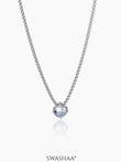 Drevan Diamond Solitaire Silver Men's Chain Pendant