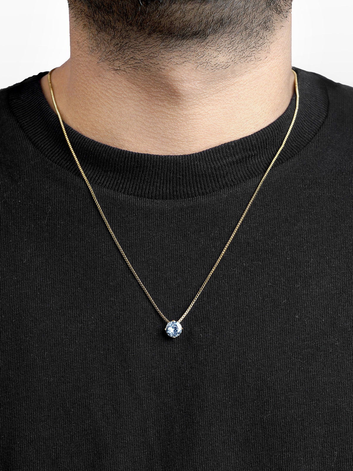 Drevan Solitaire Men's Chain Pendant - Swashaa
