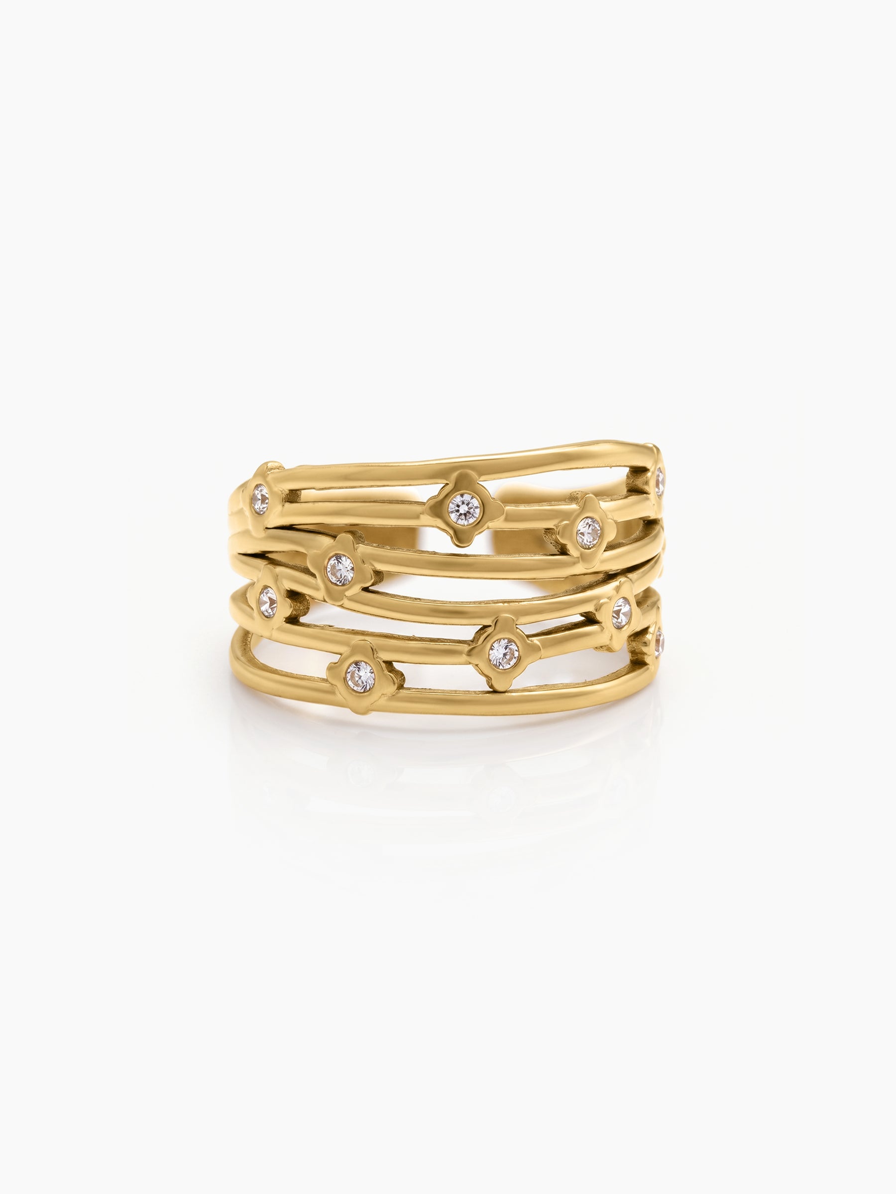 Drusilla Diamond 18K Gold Plated Women's Ring