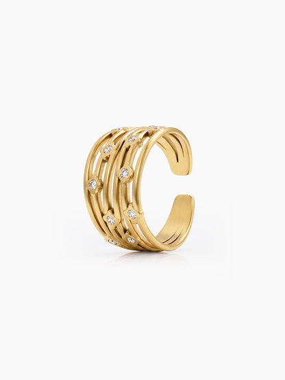 Drusilla Diamond 18K Gold Plated Women's Ring