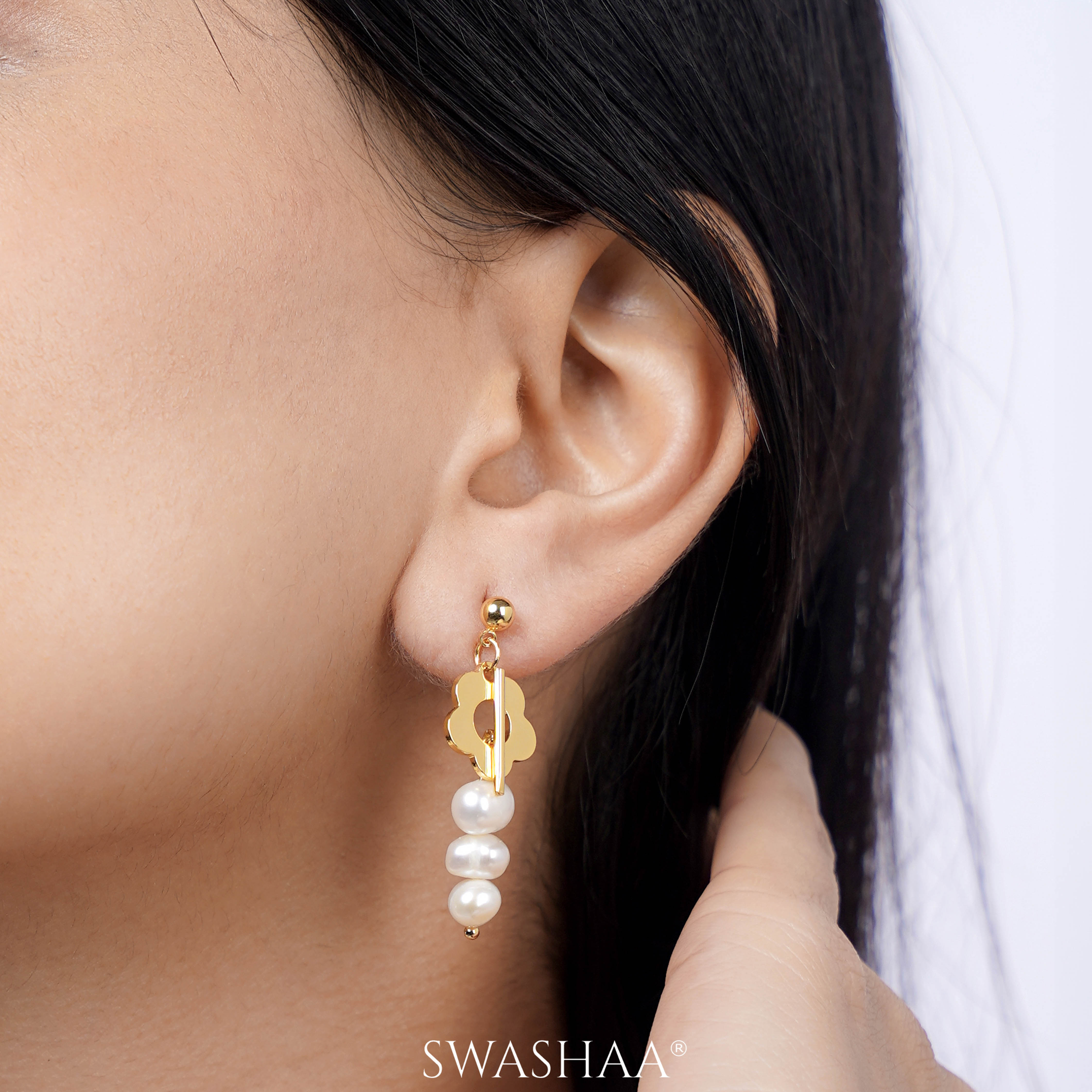 Dunsmuir Pearl 18K Gold Plated Earrings