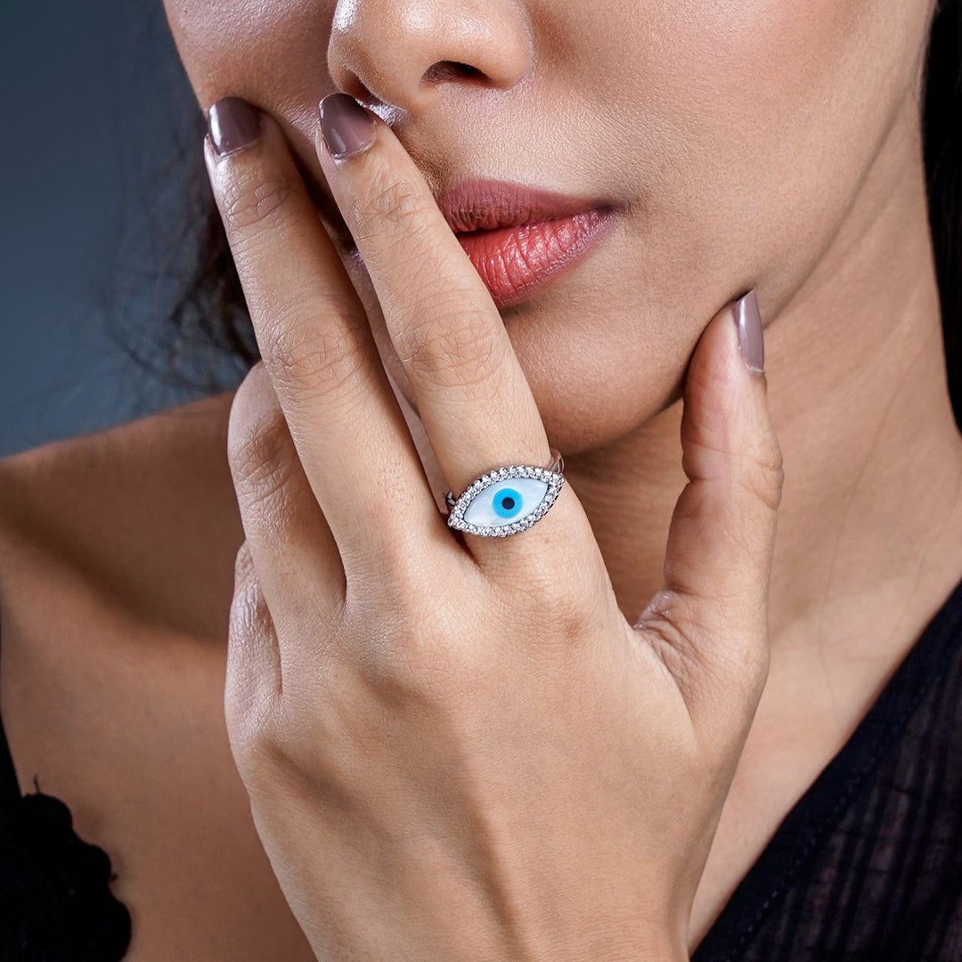 Eye Evil Eye Diamond Ring - Swashaa
