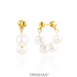 Elara Pearl 18K Gold Plated Hoop Earrings