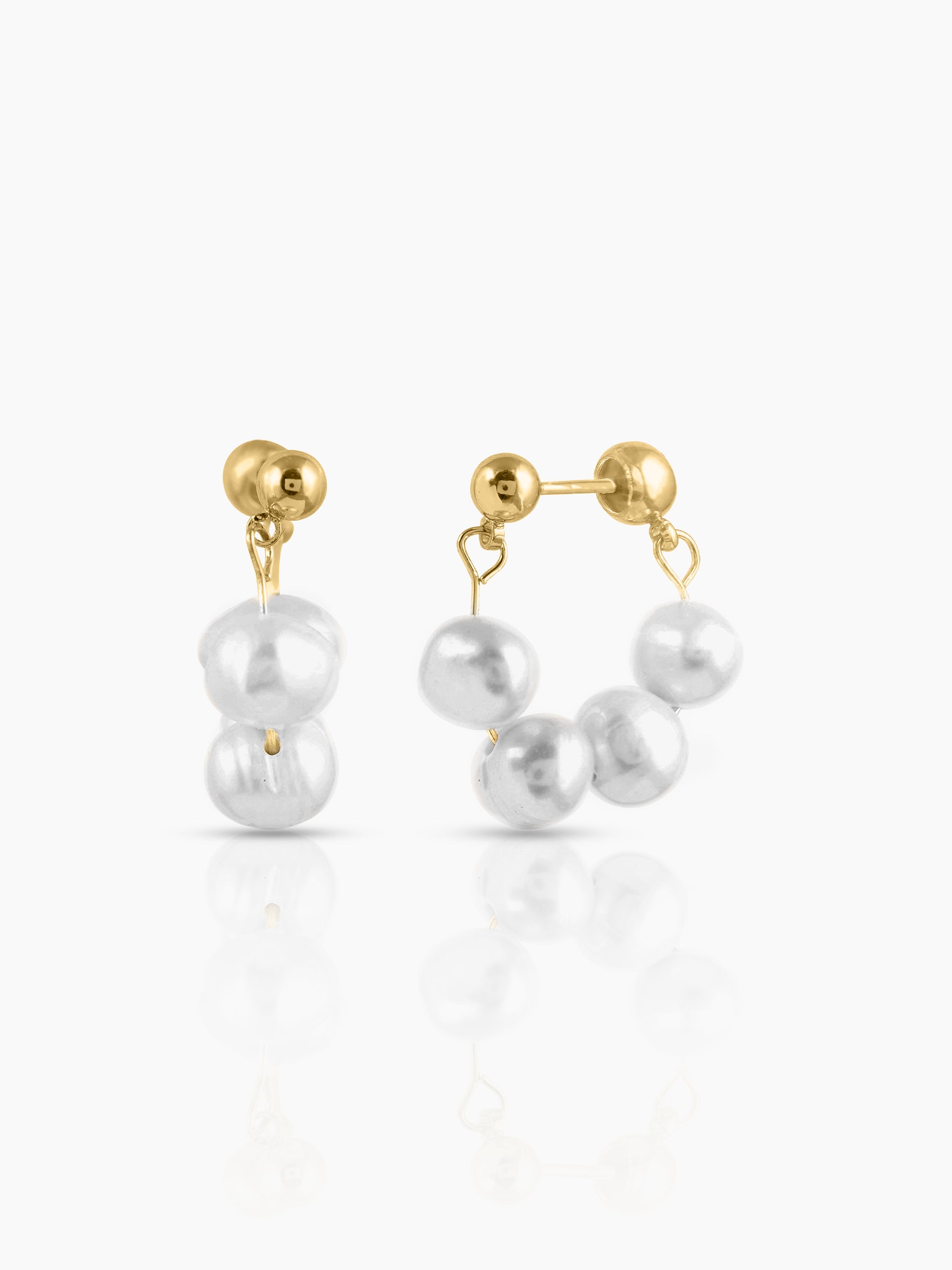 Elara Pearl 18K Gold Plated Hoop Earrings