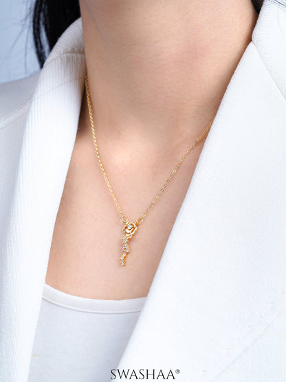 Elaria Diamond Blush Vine 18K Gold Plated Necklace