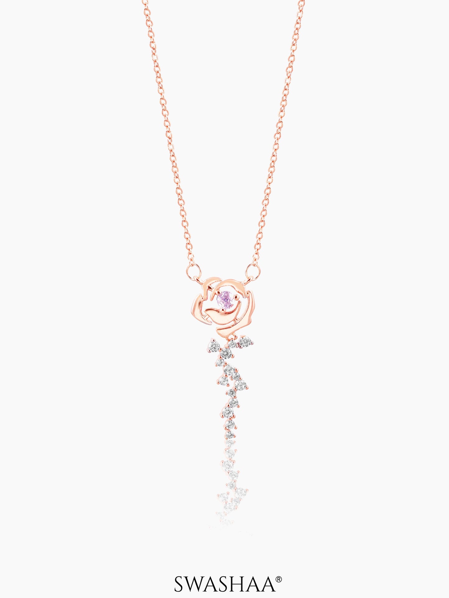 Elaria Blush Vine Rosegold Plated Necklace