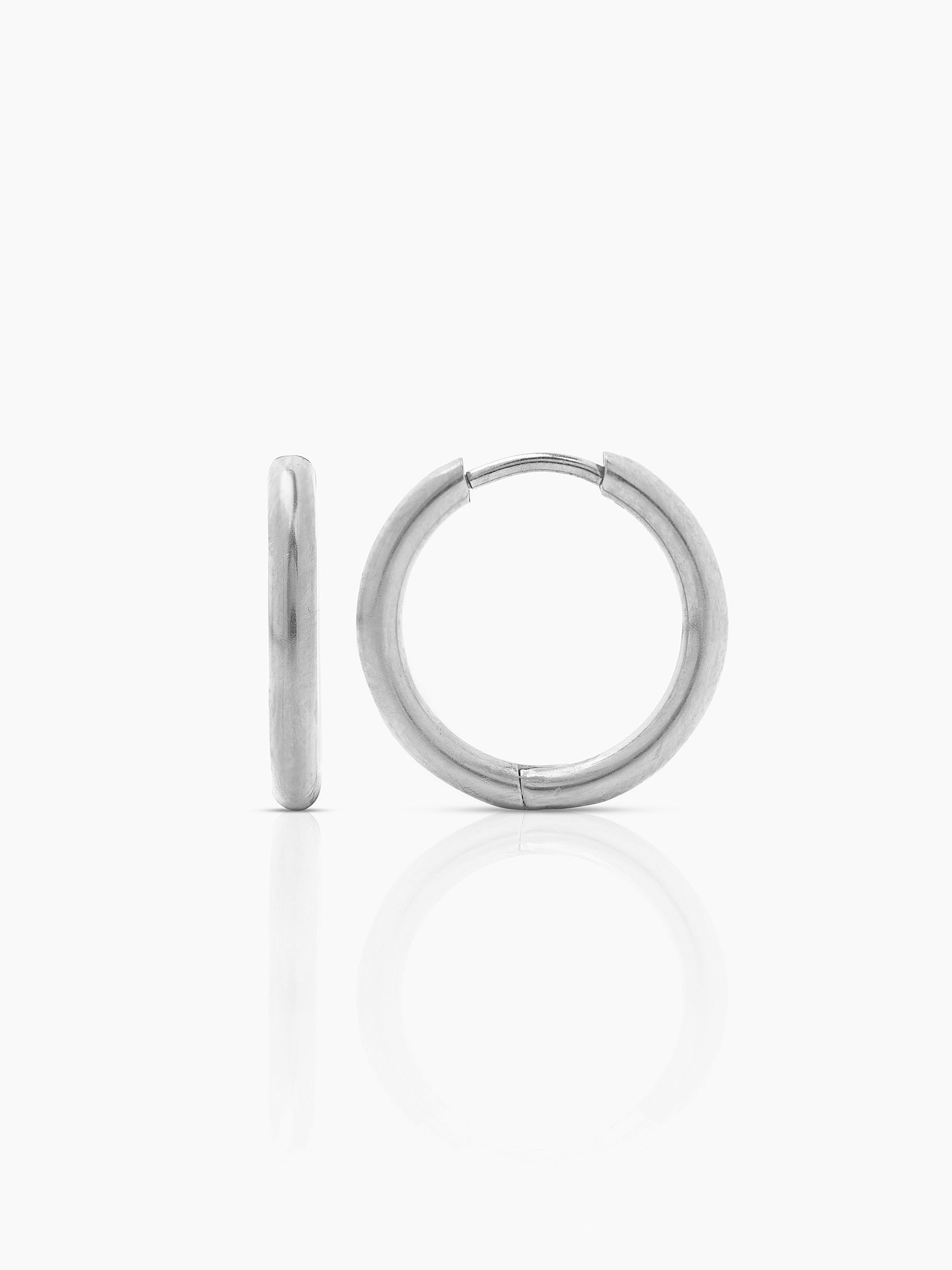 Elco Slver Men's Hoop Earrings