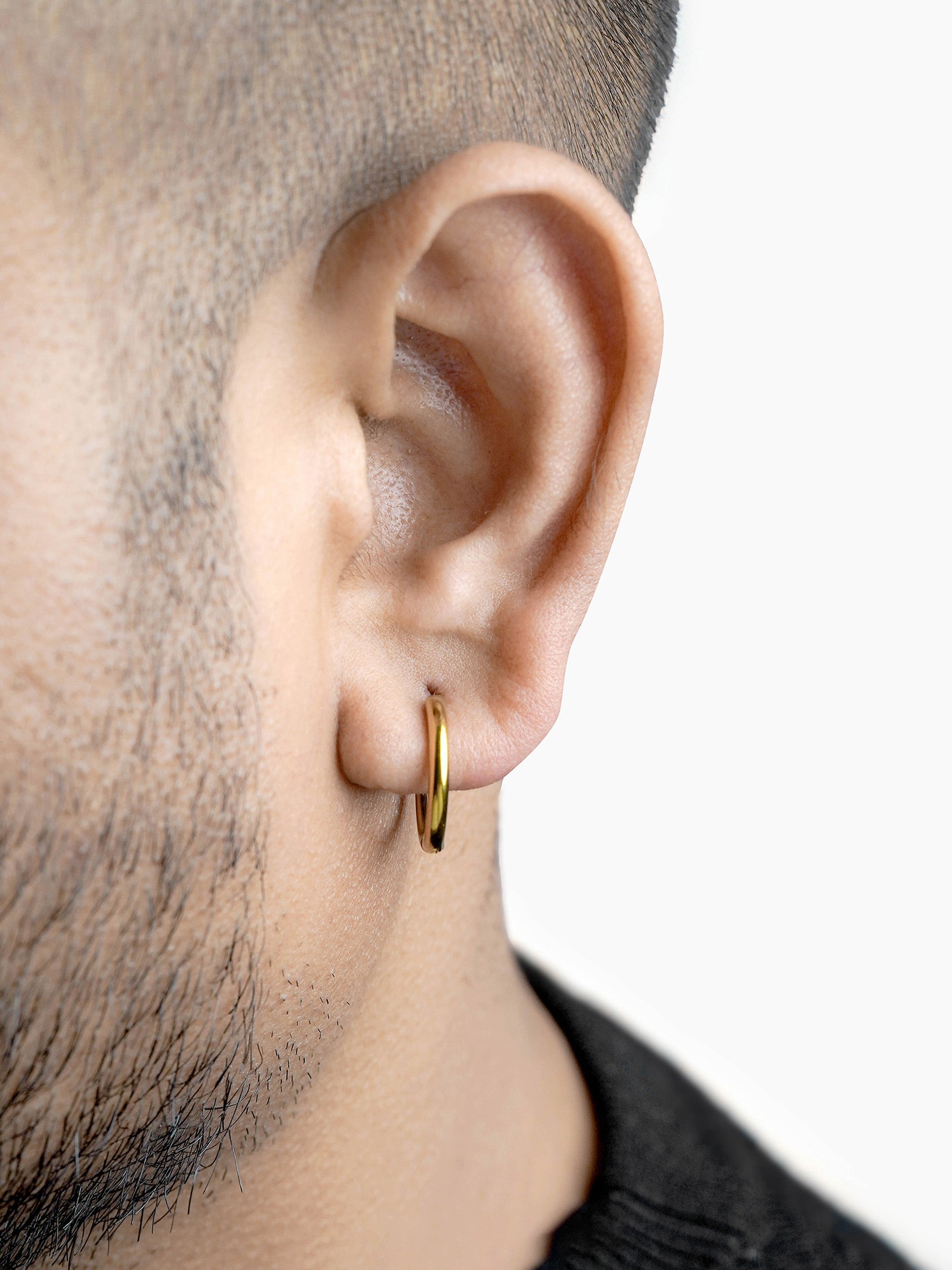 Elco 18K Gold Plated Men's Hoop Earrings