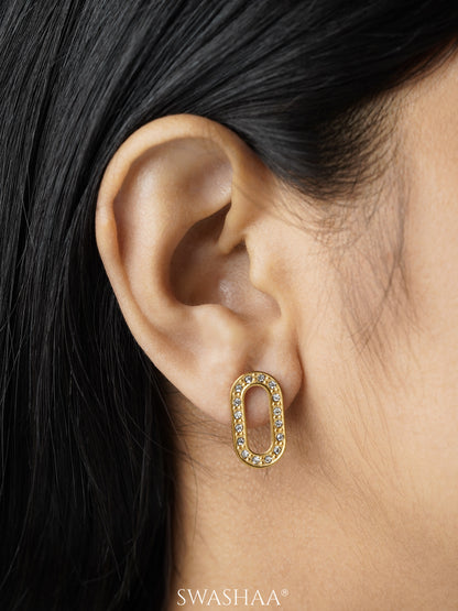 Elin Diamond 18K Gold Plated Women's Stud Earrings