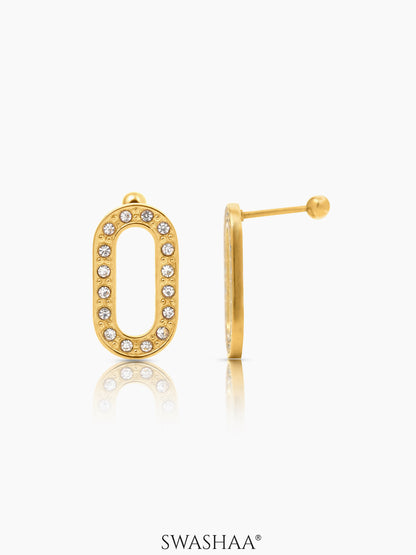 Elin Diamond 18K Gold Plated Women's Stud Earrings