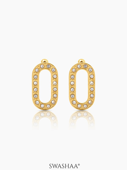 Elin Diamond 18K Gold Plated Women's Stud Earrings