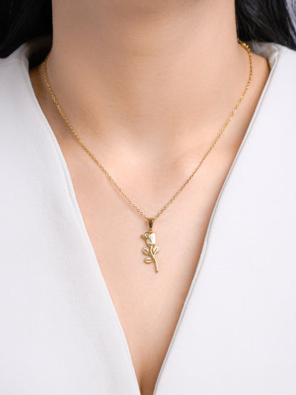 Elina Rose Charm Chain Pendant Necklace 
