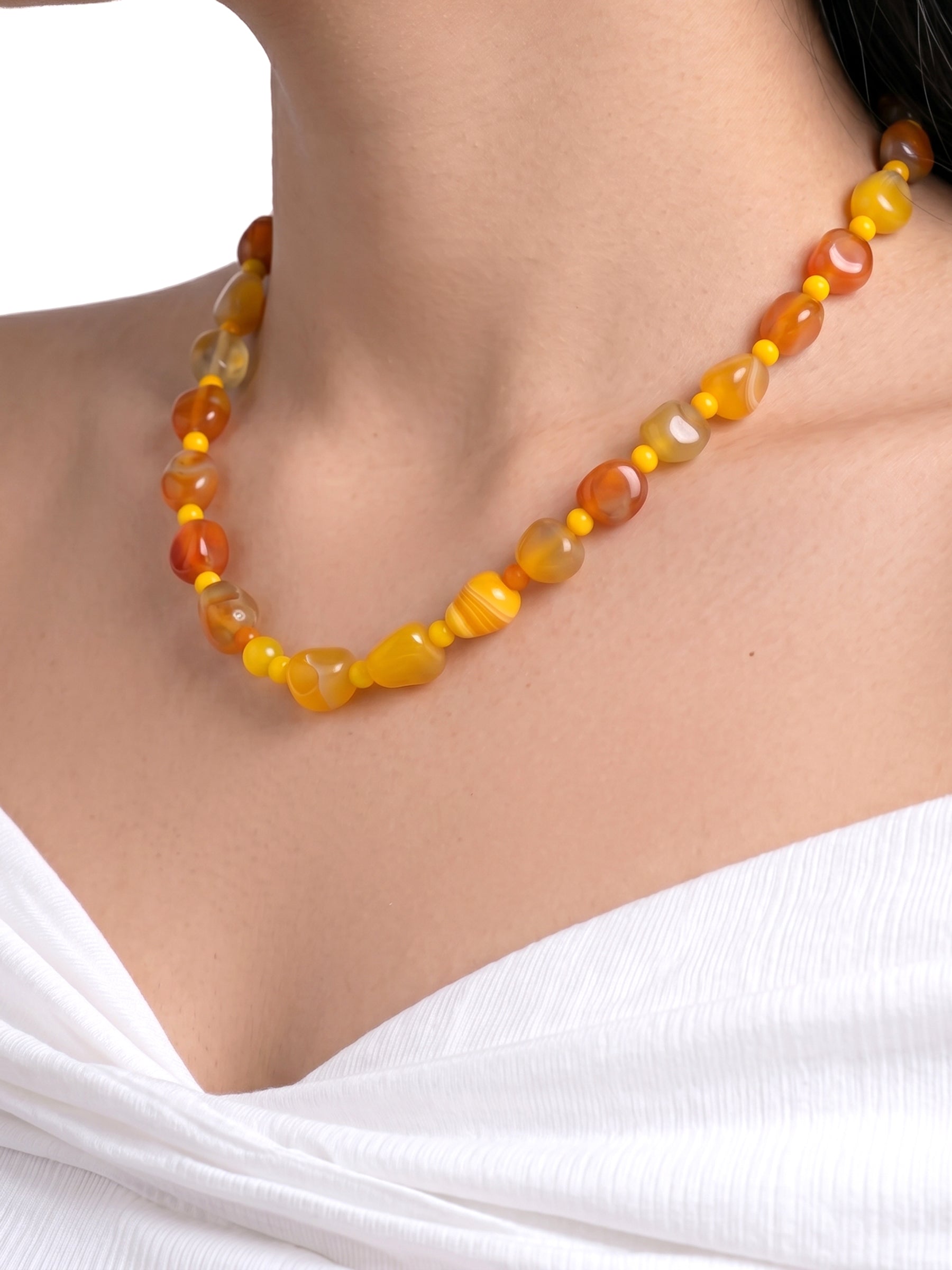 Elio Yellow Women’s Beaded Necklace
